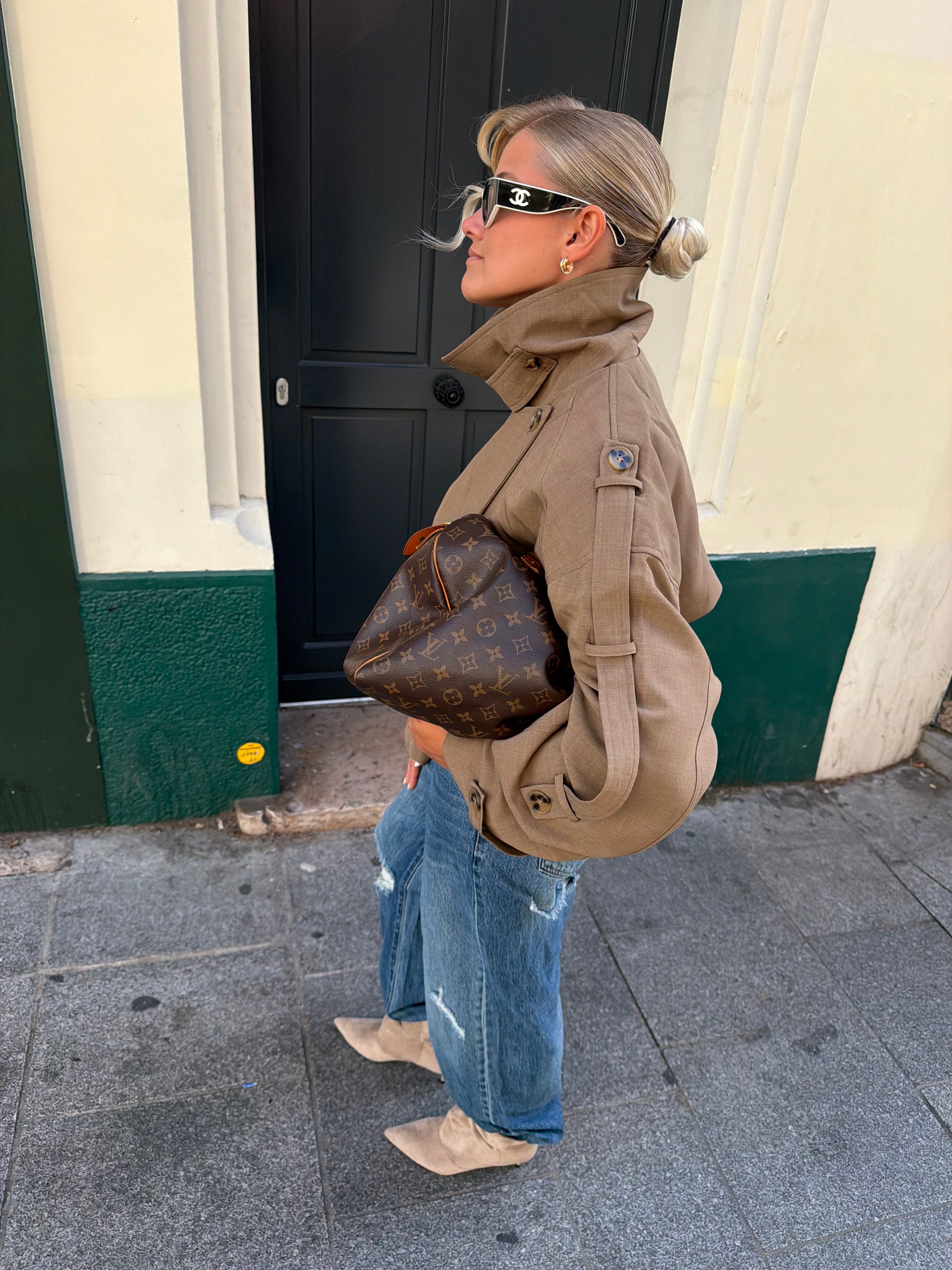 Botte mi haute LINA beige