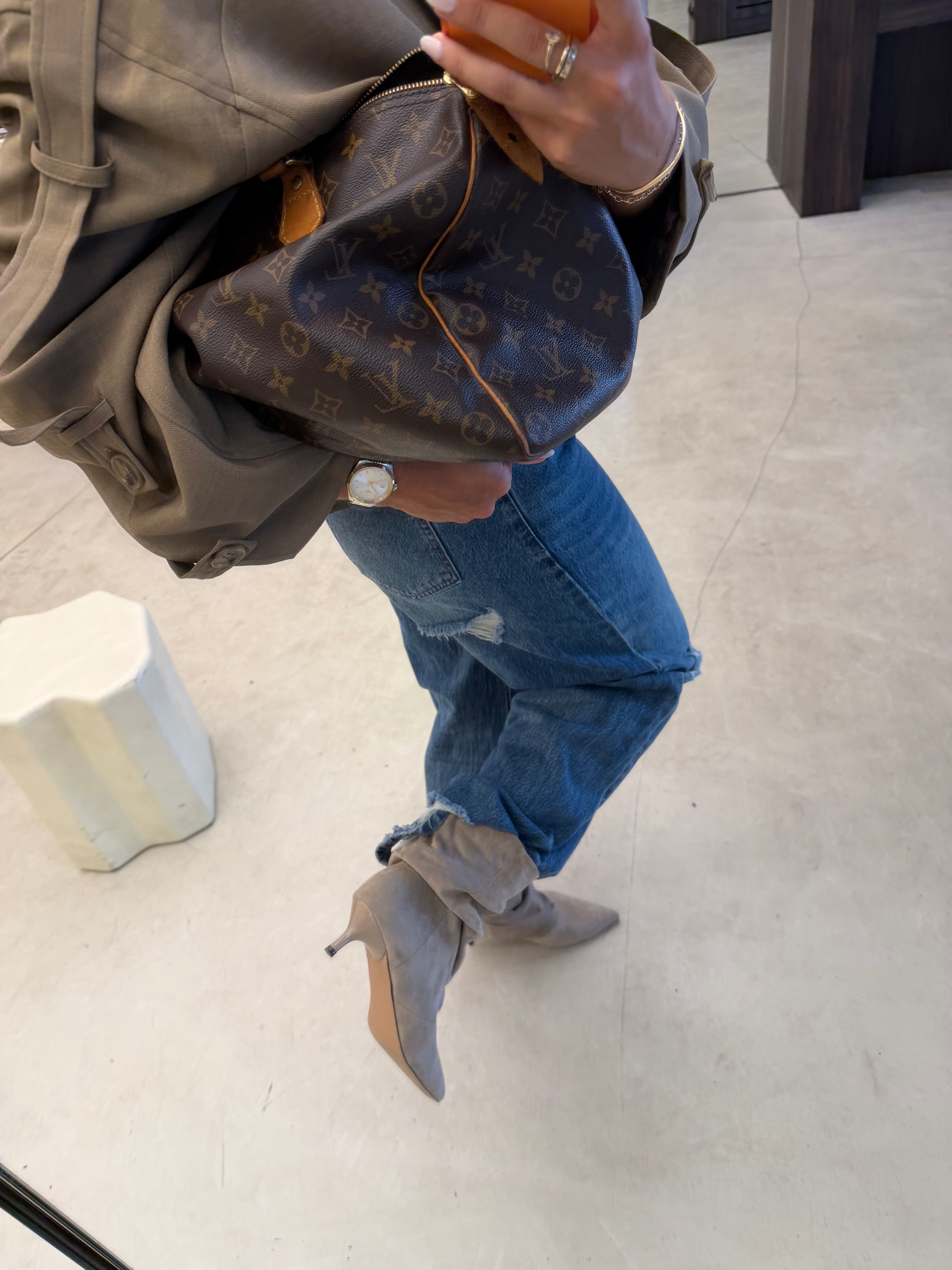 Botte mi haute LINA beige